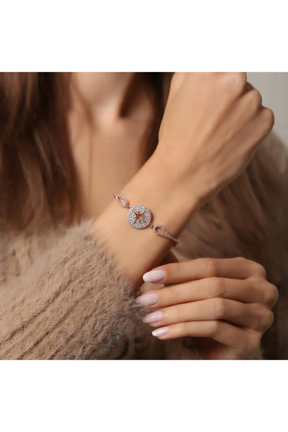Kuzey Yıldızı Motifli Bileklik 925 Ayar Gümüş Rose